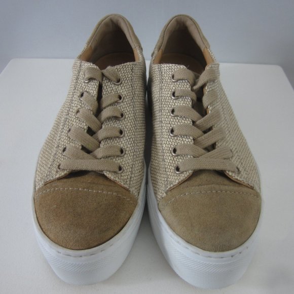 Dirndl + Bua Womens 7.5 EU 38 Beige Suede Lace Up Sneakers Shoes 1588 - Picture 9 of 11